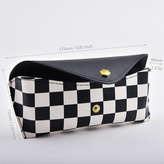 Checkered Print Sunglasses Case