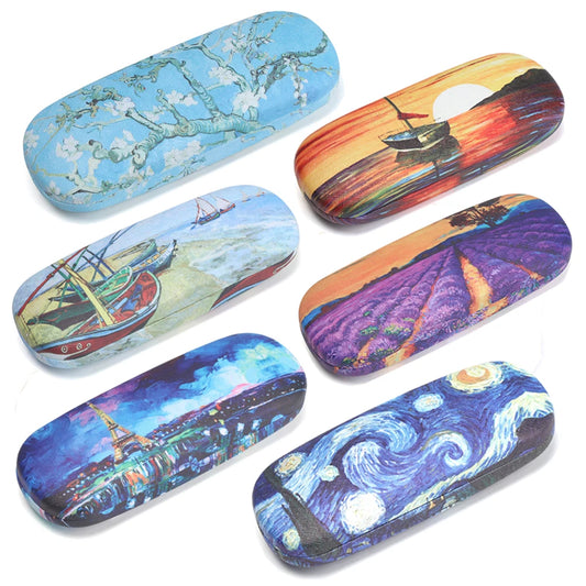 Fashion Oil Painting Art Glasses Case Box